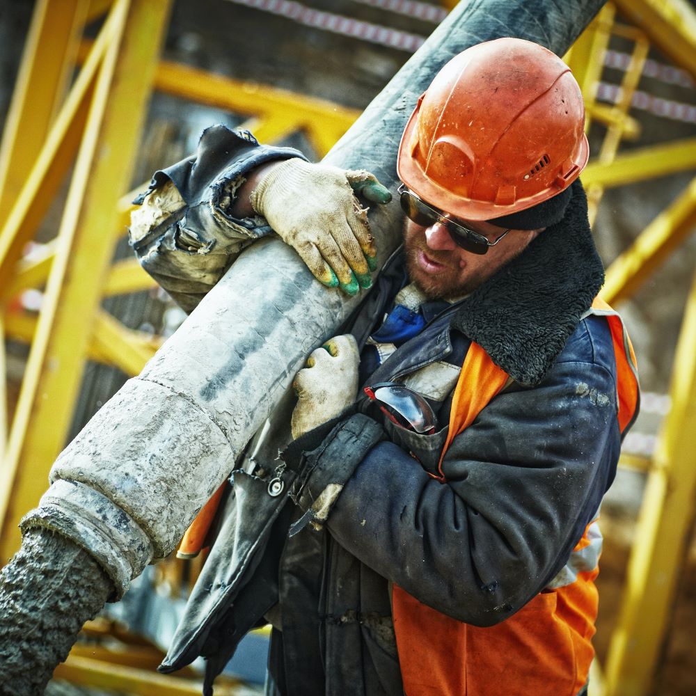 A construction worker on a job site